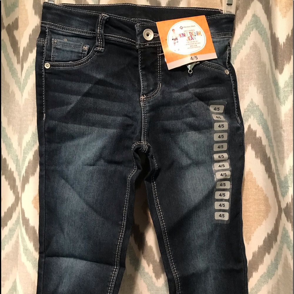 Members Mark Brand New Pair of Girls Jeans Pockets Zipper Closure Belt Loops 4/5